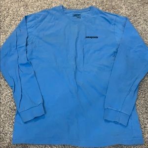 blue patagonia long sleeve tee